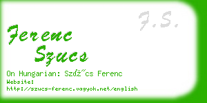 ferenc szucs business card